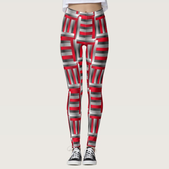 Leggings Designed with Black and Gray Lines